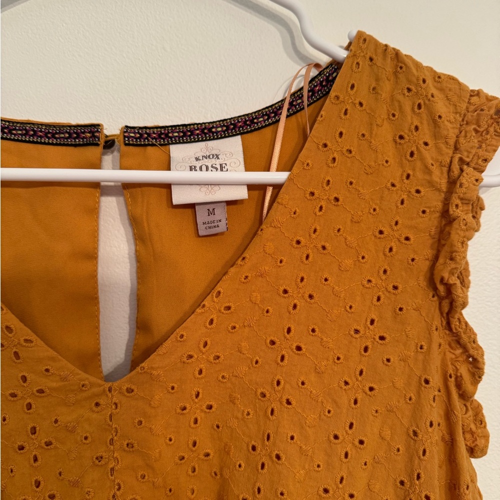 Knox Rose Yellow Ruffled Sundress with Flutter Sleeves - Picture 3 of 4